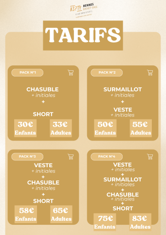 Tarifs lots